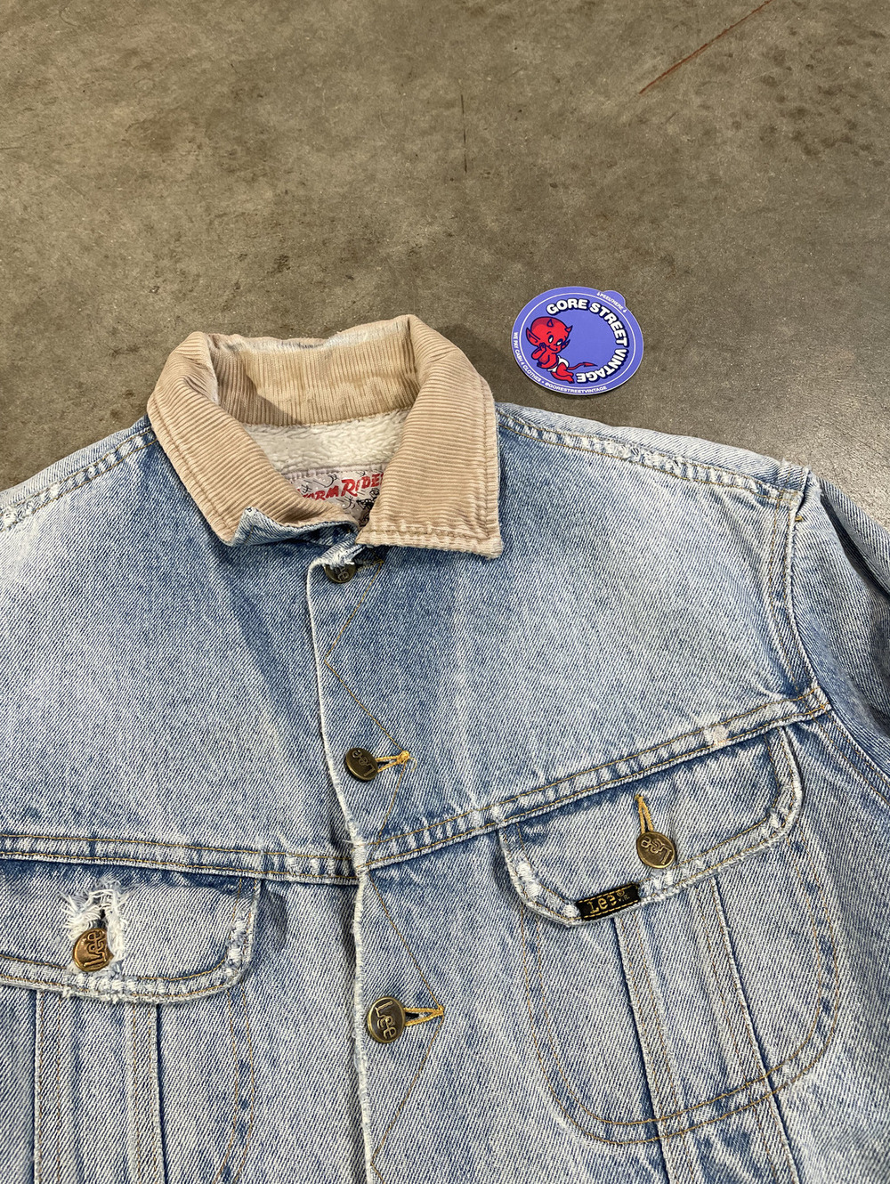 80s Thrashed Distressed Faded Lee Stormrider Jacket M 21x25